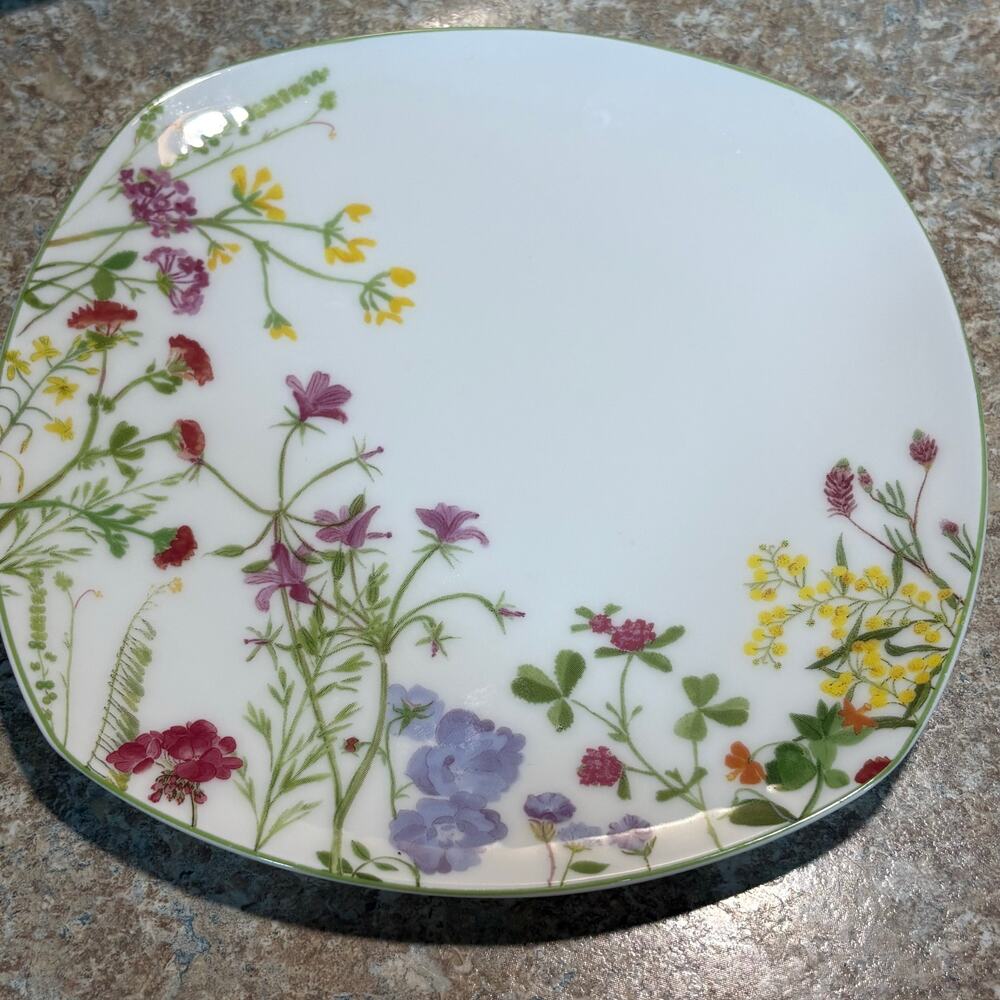 Mikasa Floral Square Salad Plate Wildflower Garden Bone China New Without Tag - Picture 6 of 9